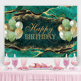 Türkis Mit Golden Ballon Glücklich Geburtstag Hintergrund